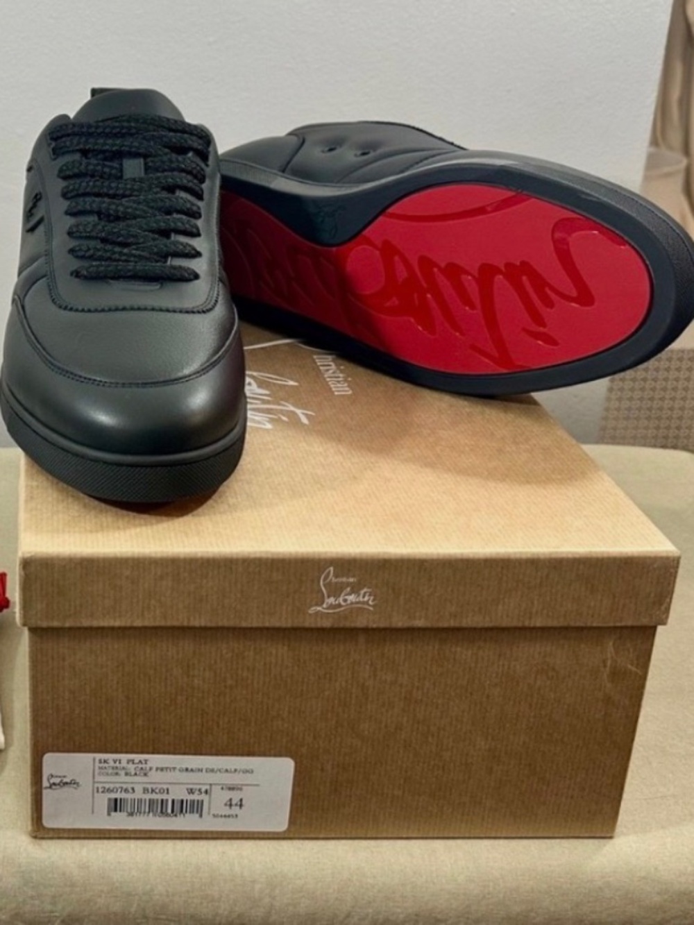 Christian Louboutin SK VI Black Sneakers New & Authentic
